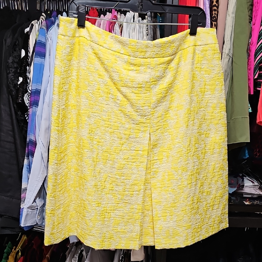 Vince Camuto Yellow and White A-Line Skirt